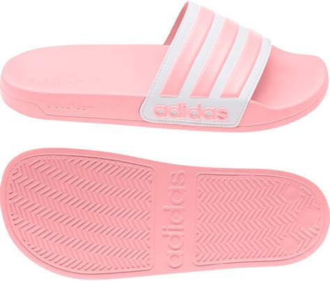 roze adidas badslippers dames